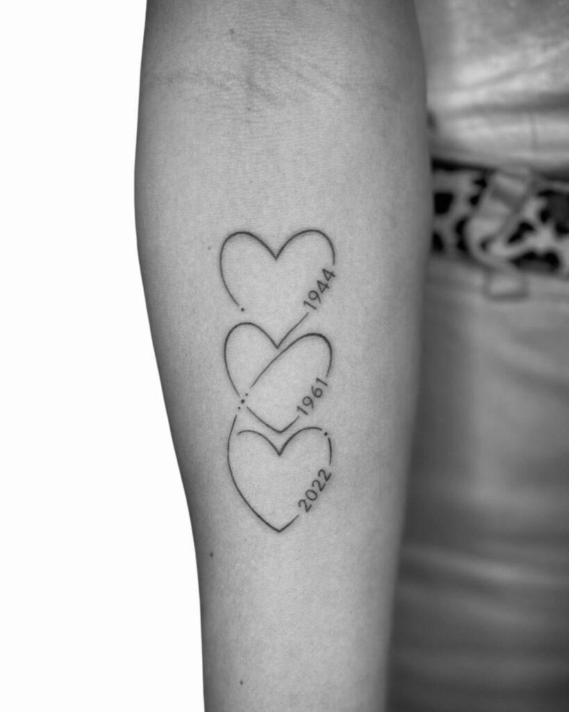 tatuagem coração data de nascimento