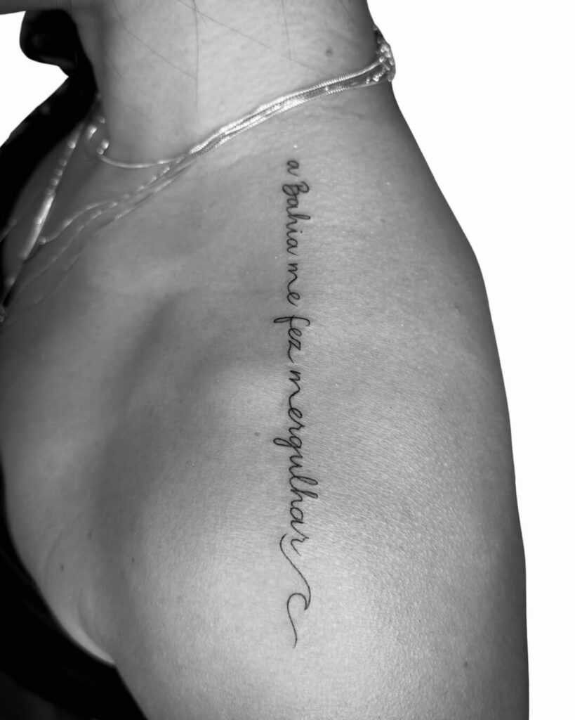 tatuagem escrita bahia me fez mergulhar