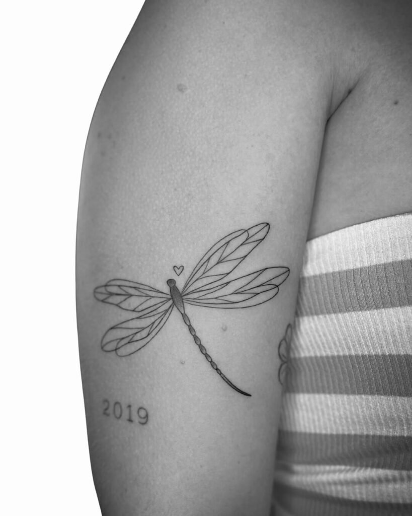 tatuagem delicada libélula